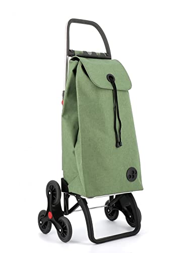 Rolser Carro I-MAX Tweed 6 Ruedas Sube Escaleras Plegable - Verde