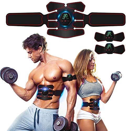 ROOTOK Electroestimulador Muscular Abdominales, Masajeador Eléctrico Cinturón con USB， Estimulación Muscular Masajeador Eléctrico Cinturón Abdomen/Brazo/Piernas/Glúteos