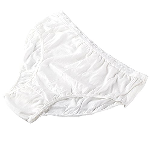 Ropa Interior de algodón desechable 100% Puro Bragas de Viaje Corte Alto Granny Briefs Blanco/Multicolor (10 Piezas) (Blanco, Grande - Cintura 81-93cm, Hips104-114cm)