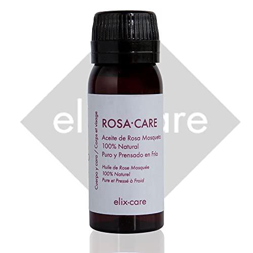 ROSA·CARE de elix·care - Aceite 100% Puro Rosa Mosqueta - Repara Profundamente Cicatrices, Quemaduras y Estrías - Aceite prensado en frio - Rosa de mosqueta 100% natural