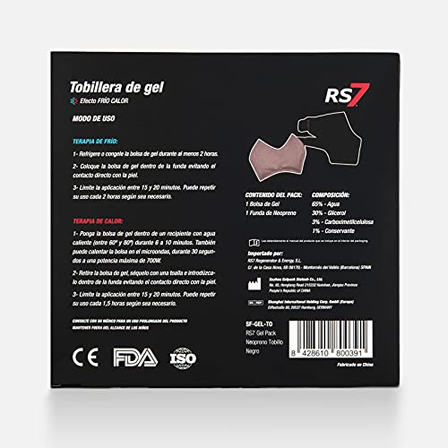 RS7 Gel Pack Neopreno Tobillo - Tobillera efecto Frío/Calor