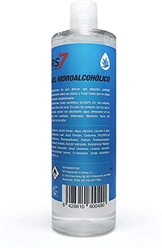 RS7 Pack 5x Gel Hidroalcohólico 500ml, Incoloro