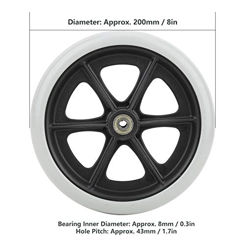 Ruedas delanteras para silla de ruedas de 8 pulgadas, accesorio de silla de ruedas antideslizante para discapacitados 608ZZ