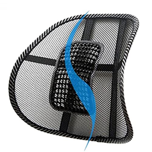 Ruluti Massh Back Cojín Lumbar Masaje Lumbar Ventilate Soporte con Correa Elástica para Silla Oficina Asiento Automóvil