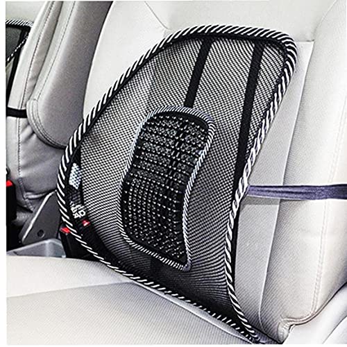 Ruluti Massh Back Cojín Lumbar Masaje Lumbar Ventilate Soporte con Correa Elástica para Silla Oficina Asiento Automóvil