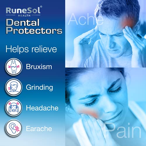 Runesol Ferula dental para bruxismo| 100% libre de BPA | Tecnología de fácil moldeado | Paquete de seis protectores dentales en tres tamaños | Protector dental para evitar el rechinamiento (8pk R/G)