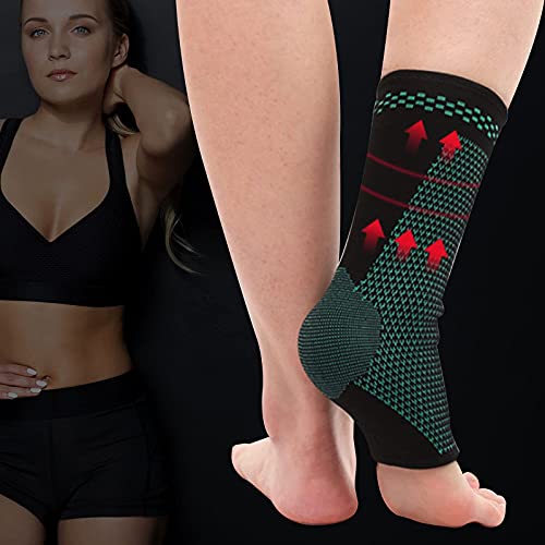 Runmeihe - Faja de tobillo para mujer, unisex, para fascitis plantar, tendon, tendon, soporte para el tobillo (1 par)