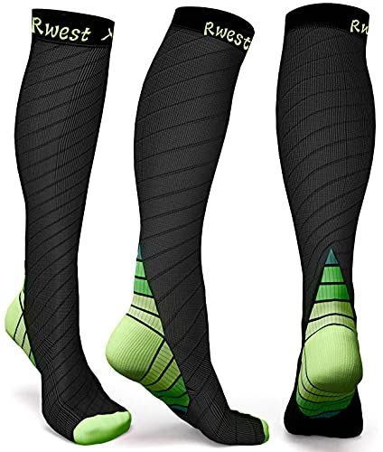 Rwest X Medias de Compresion Mujer y Hombre, Calcetines de compresión para Running ,Ciclismo, Deporte, Trotar, Correr, Volar, Viajar, Aumentar la circulación sanguínea, 1 Pare