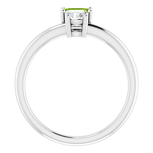 Ryan Jonathan Fine Jewelry Sterling Silver Peridot and Sapphire Two-Stone Ring, Size 14