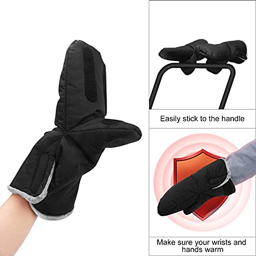 Saco de mano extra grueso para cochecito de bebé, impermeable, anticongelante, funda de mano, guantes para cochecito de bebé de invierno para padres y cuidadores