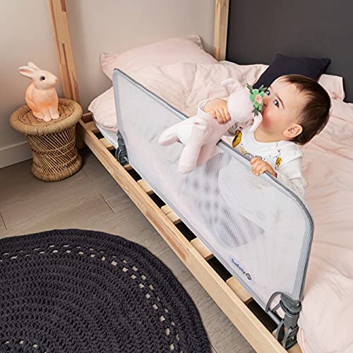 Safety 1st Barrera Cama niño longitud 150 cm, Barandilla Cama niños Abatible, Anticaidas Infantil, color Blanco