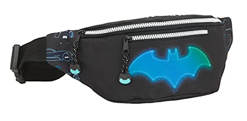 Safta Riñonera con Bolsillo Exterior de Batman Bat-Tech, 230x90x120 mm, Negro