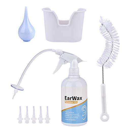 Sahgsa Kit de extracción de Cera del oído Arandela de Herramientas para oídos sensibles Adultos y niños, incluida la Botella de la Lavadora del Lavabo Jeringa de Bulbo de Goma