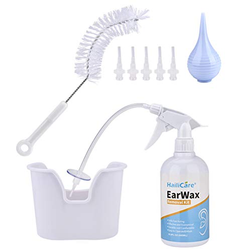 Sahgsa Kit de extracción de Cera del oído Arandela de Herramientas para oídos sensibles Adultos y niños, incluida la Botella de la Lavadora del Lavabo Jeringa de Bulbo de Goma