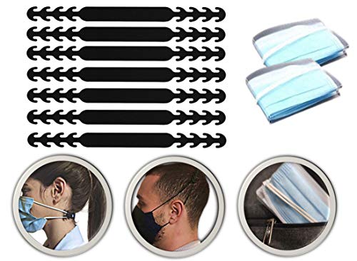 Salvaorejas para Mascarillas (7 + 2 pcs) de plástico para niños y adultos. Sujeta mascarillas extensor protector de orejas extensible. Enganches para Mascarillas con 2ud Guarda Mascarillas de Regalo