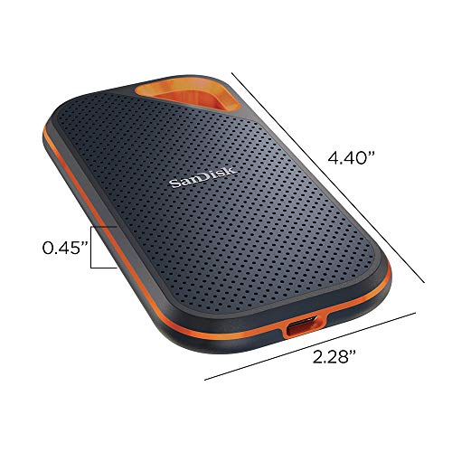 SanDisk Extreme PRO SSD portátil de 2TB - USB-C, hasta 1050MB/s velocidad de lectura, resistente al agua y al polvo