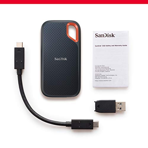 SanDisk Extreme SSD portátil de 1 TB - NVMe, USB-C, cifrado por hardware, hasta 1050MB/s, resistente al agua y al polvo