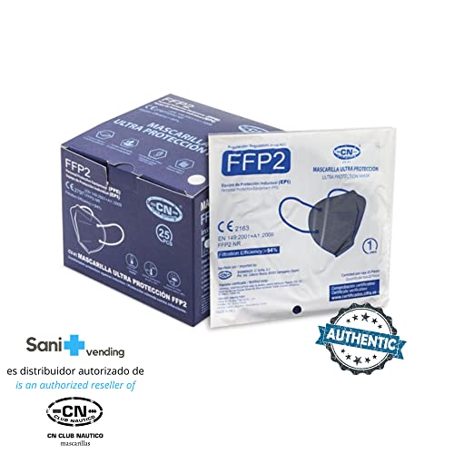 SANIVENDING Mascarilla FFP2 (EPI) 5 capas Homologada España + Ajustador | caja 25 uds (Negro)