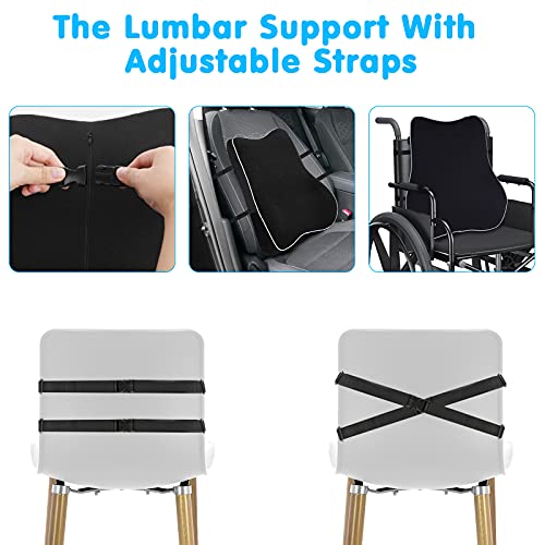 sanlinkee Almohada de Soporte Lumbar,Respaldo Lumbar Silla Oficina Espuma Memoria Cojin Lumbar Coche Espalda Diseño Ergonómico y Transpirable para Soporte Lumbar Cojín para Aliviar el Dolor de Espalda