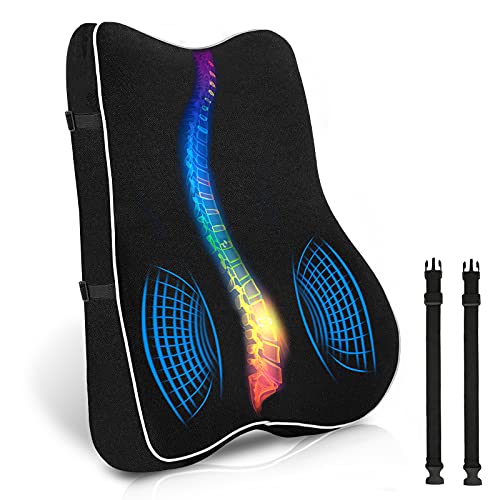 sanlinkee Almohada de Soporte Lumbar,Respaldo Lumbar Silla Oficina Espuma Memoria Cojin Lumbar Coche Espalda Diseño Ergonómico y Transpirable para Soporte Lumbar Cojín para Aliviar el Dolor de Espalda