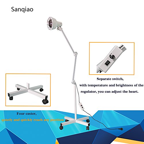 Sanqiao 275W Lámpara Flexible Infrarroja para Termoterapia en Pie con Ruedas, Alivio para Dolores Musculares