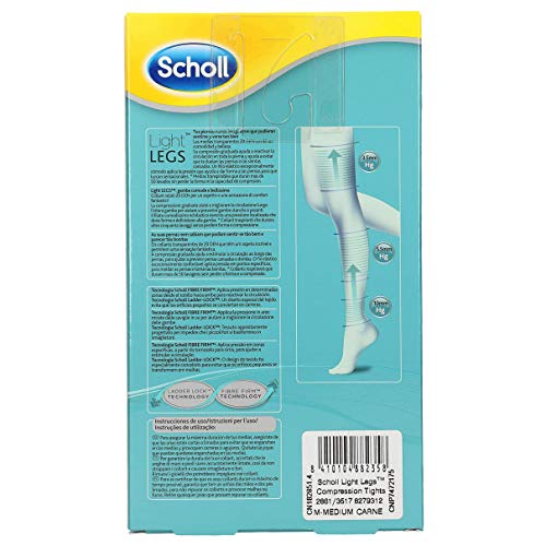 Scholl Medias de Compresión Ligera Mujer Light Legs 20DEN, Color Carne, M