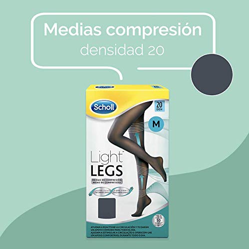 Scholl Medias de Compresión Ligera Mujer Light Legs 20DEN, Color Negro, M