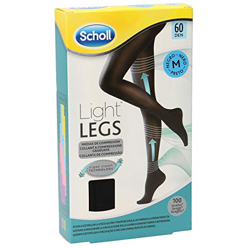 Scholl Medias de Compresión Ligera Mujer Light Legs 60DEN, Color Negro, M