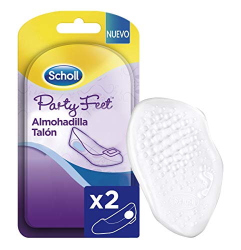 Scholl Party Feet, almohadillas talones con tecnología Gel Activ, amortiguan y protegen el talón, 2 almohadillas