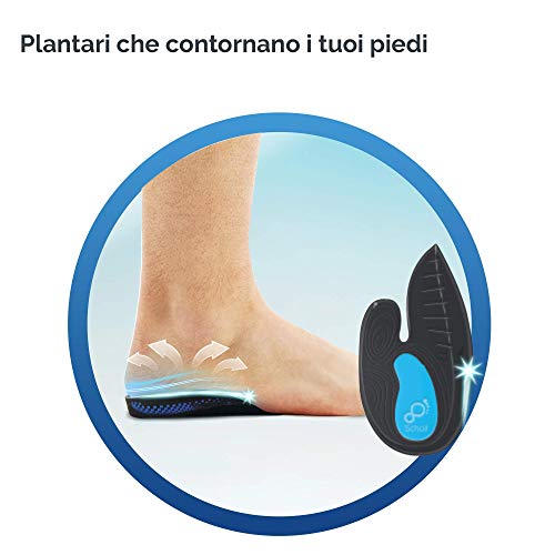 Scholl Plantarios In-Balance - Alivio del dolor con absorción de impactos para talón, talalgia, tendón de Aquiles - Talla L - Para hombre o mujer