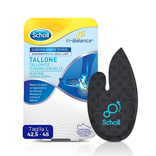 Scholl Plantarios In-Balance - Alivio del dolor con absorción de impactos para talón, talalgia, tendón de Aquiles - Talla L - Para hombre o mujer