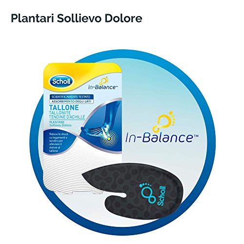 Scholl Plantarios In-Balance - Alivio del dolor con absorción de impactos para talón, talalgia, tendón de Aquiles - Talla L - Para hombre o mujer