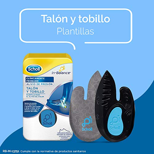 Scholl Plantilla In-Balance Para El Alivio Del Dolor De Talón Y Tobillo - Adecuado para Fascitis Plantar- 1 Par (2uds) - Talla L (42,5-45)