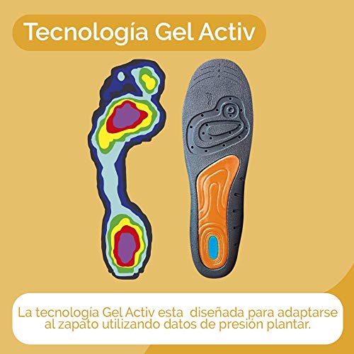 Scholl Plantillas Gel Activ Profesional para mujer, para calzado trabajo, absorción de impactos y amortiguación, talla 35.5 - 40.5, 1 par (2 plantillas)