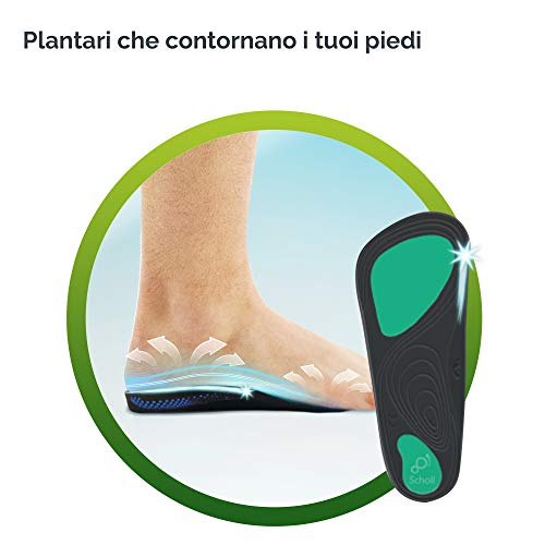 Scholl - Plantillas In-Balance para aliviar el dolor y ofrecer soporte al arco plantar en pies planos, unisex, talla M (40-42)