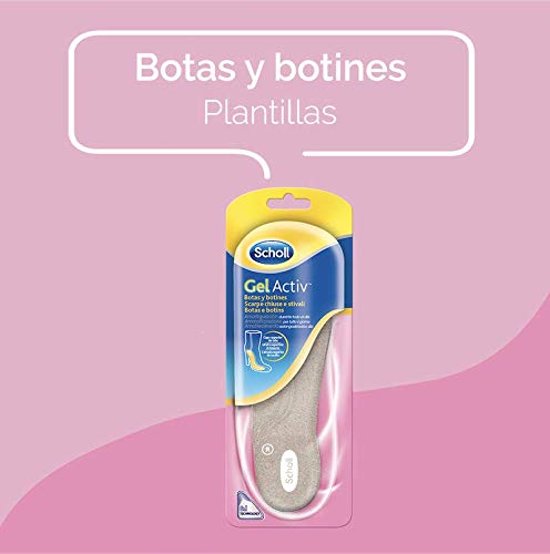 Scholl Plantillas, óptimas para botas y botines con tecnología Gel Activ, amortiguación todo el día, 2 plantillas