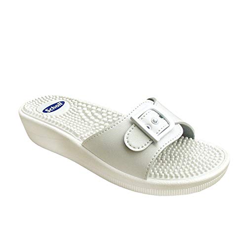 Scholl Tamaño 41 Blanco Nuevo Masaje Fitness Sandalias