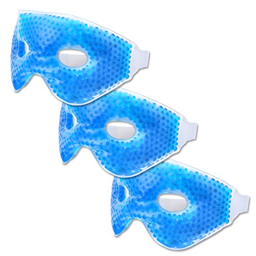 Schramm® Paquete de 3 mascarillas refrigerantes con Perlas de Gel Máscara refrigerante Gafas refrigerantes