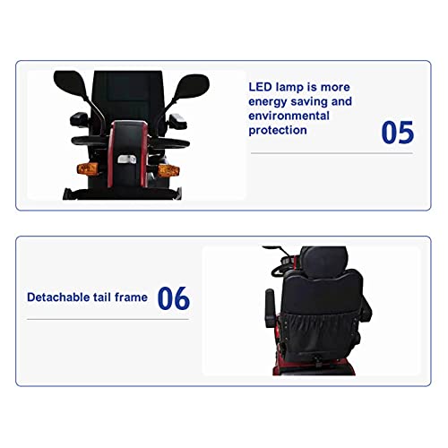 Scooters De Movilidad De 350W Y 4 Ruedas Para Discapacitados Y Ancianos, Triciclo Eléctrico Para Adultos De Hasta 8 Km / H, Scooter Portátil Compacto Plegable, Batería Extraíble De 24V 12 Ah,Negro