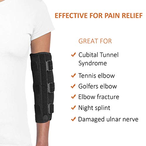 Scurnhau Codera de Epicondilitis,Codera para Mujeres y Hombres para Dormir por la Noche, Soporte Ajustable para Codo para Fracturas de Codo, Tendinitis (S/M)