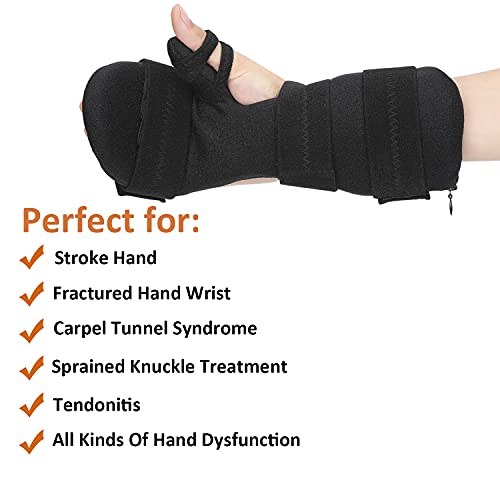 Scurnhau Férula de Mano de Reposo para Trazo, Órtesis Muñequera ,Soporte Funcional para Mano, Túnel Carpiano Nocturno, Muñequera, Inmovilizador de Mano para Roturas Metacarpianas, Tendinitis (L)