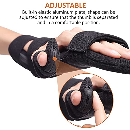 Scurnhau Férula de Mano en Reposo, Órtesis Muñequera Nocturno para Hombres y Mujeres, Reposo de Manos para Síndrome de Túnel Carpiano,Artritis,Tendinitis, Roturas Metacarpiano (L/XL)