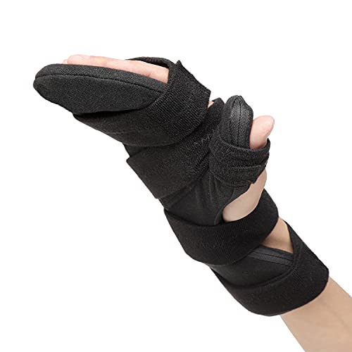 Scurnhau Férula de Mano en Reposo, Órtesis Muñequera Nocturno para Hombres y Mujeres, Reposo de Manos para Síndrome de Túnel Carpiano,Artritis,Tendinitis, Roturas Metacarpiano (L/XL)