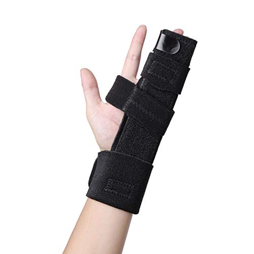 Scurnhau Férula Para Dedo de 2 o 3 Dedos,Férula para Dedo Gatillo, Estabilizador de Aluminio con Soporte para Dedos Ajustable Protector,Férula para Fractura, las fracturas de tendinitis (L/XL)