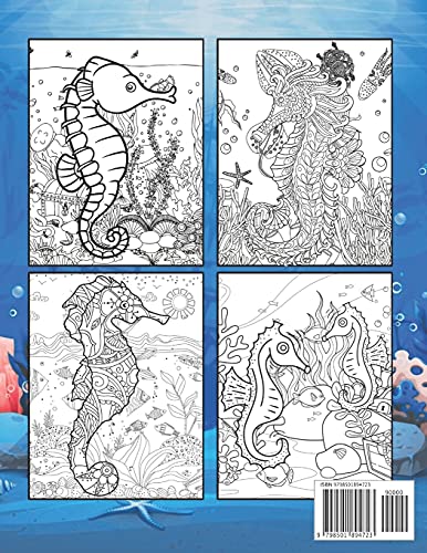 Seahorse Coloring Book for Adults: A Wonderful coloring books with Ocean,Fun, Beautiful To draw Adults activity