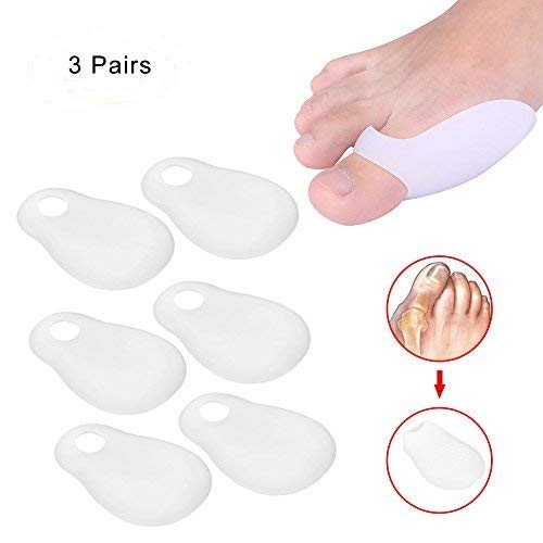 Separador de dedos, Alineador de silicona Protector del dedo del pie Corrector ortopédico para el pulgar Valgus, Juanete, dedos superpuestos y Cojín del dolor de la deriva 6 piezas