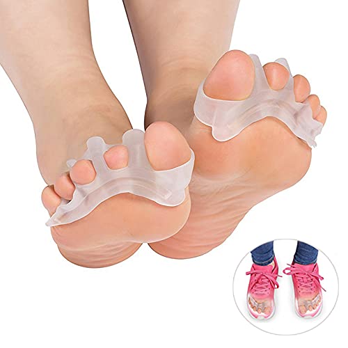 Separador De Dedos De Silicona, Separador De Dedos De Gel, Correctores De Dedos Del Pie, Utiliza Para Hallux Valgus, Dedos En Martillo, Dedos Superpuestos, Para Aliviar El Dolor y La Fricción 2 Pares