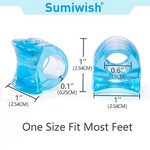 Separador de dedos Sumiwish Hallux, [10x] Ampliador de dedos grande, Separador de dedos de silicona, Corrección de dedos superpuestos, Dedo en martillo, Alivio del dolor