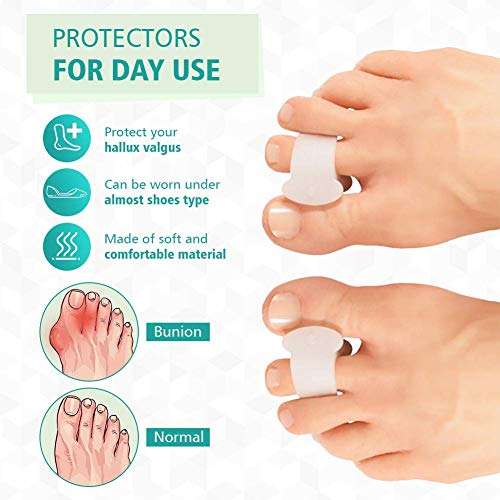 Separador dedos pie Kits de enderezadora de dedos en gel, separadores de dedos para el alivio del dolor de juanetes, Hallux Valgus, dedos torcidos y dedos superpuestos