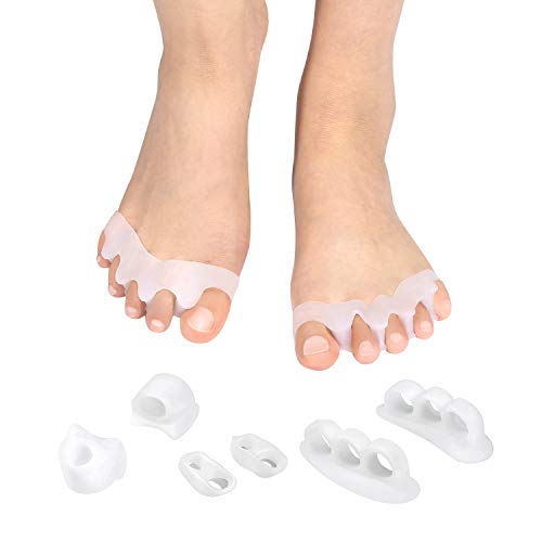 Separador dedos pie Kits de enderezadora de dedos en gel, separadores de dedos para el alivio del dolor de juanetes, Hallux Valgus, dedos torcidos y dedos superpuestos